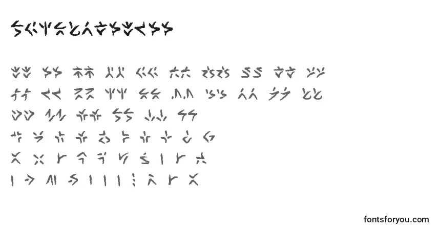 Schriftart Xenotribalbb – Alphabet, Zahlen, spezielle Symbole