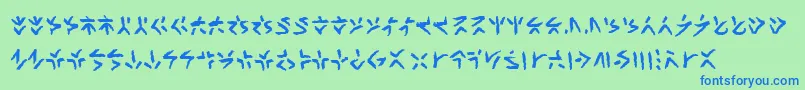 Xenotribalbb Font – Blue Fonts on Green Background