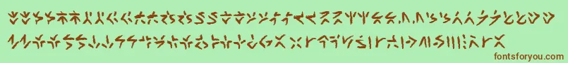 Xenotribalbb Font – Brown Fonts on Green Background