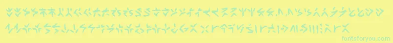 Xenotribalbb Font – Green Fonts on Yellow Background
