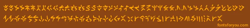 Fonte Xenotribalbb – fontes laranjas em um fundo marrom