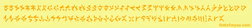 Xenotribalbb Font – Orange Fonts on Yellow Background