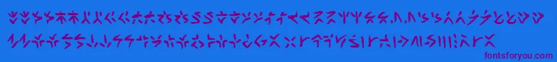 Xenotribalbb Font – Purple Fonts on Blue Background