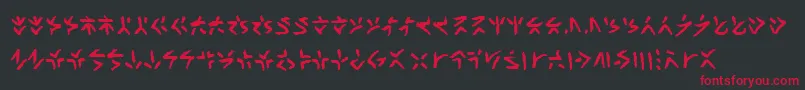 フォントXenotribalbb – 黒い背景に赤い文字