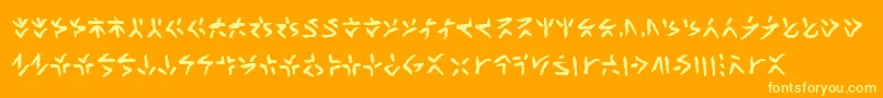 More about Xenotribalbb Font Xenotribalbb Font – Yellow Fonts on Orange Background