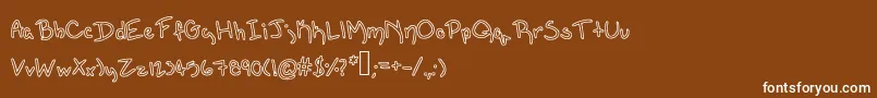 Outline Font – White Fonts on Brown Background
