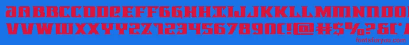 Lifeforceexpand-Schriftart – Rote Schriften auf blauem Hintergrund