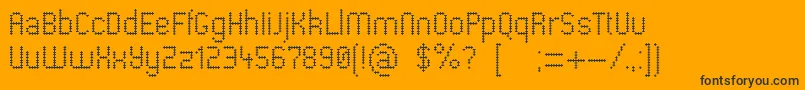 Pharmacare-Schriftart – Schwarze Schriften auf orangefarbenem Hintergrund