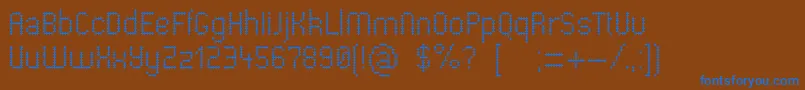 フォントPharmacare – 茶色の背景に青い文字