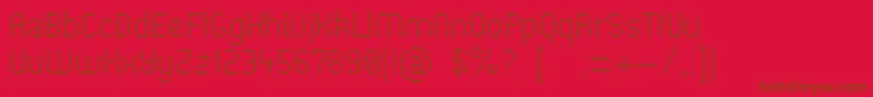 Pharmacare-Schriftart – Braune Schriften auf rotem Hintergrund