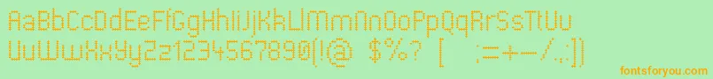 Fonte Pharmacare – fontes laranjas em um fundo verde