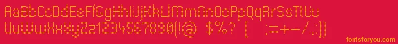 Fonte Pharmacare – fontes laranjas em um fundo vermelho