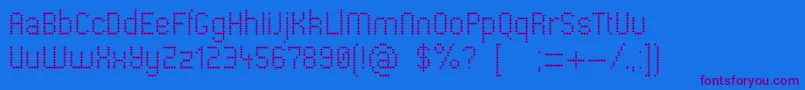 フォントPharmacare – 紫色のフォント、青い背景