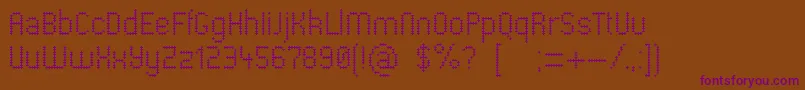 Fonte Pharmacare – fontes roxas em um fundo marrom