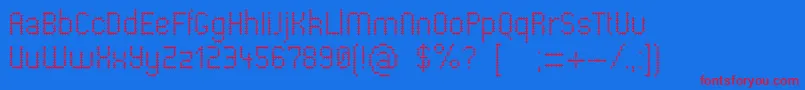 フォントPharmacare – 赤い文字の青い背景