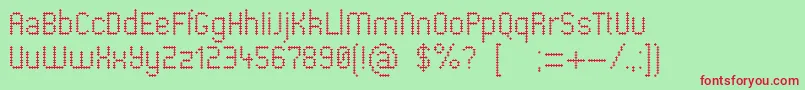 Fonte Pharmacare – fontes vermelhas em um fundo verde