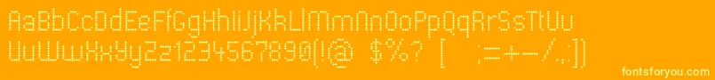 Pharmacare-Schriftart – Gelbe Schriften auf orangefarbenem Hintergrund