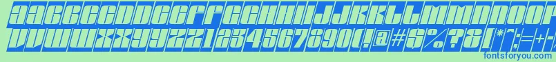 AGlobuscmoblItalic Font – Blue Fonts on Green Background
