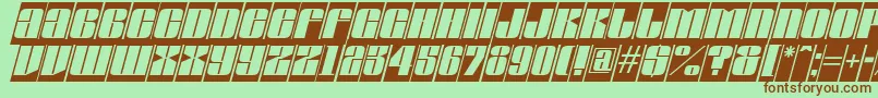 Шрифт AGlobuscmoblItalic – коричневые шрифты на зелёном фоне