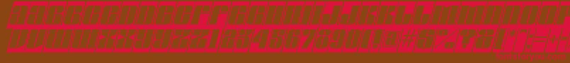 AGlobuscmoblItalic-Schriftart – Rote Schriften auf braunem Hintergrund