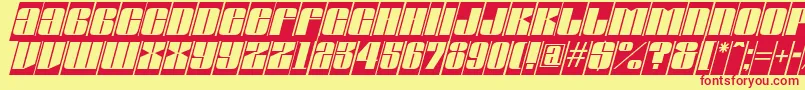 AGlobuscmoblItalic-fontti – punaiset fontit keltaisella taustalla