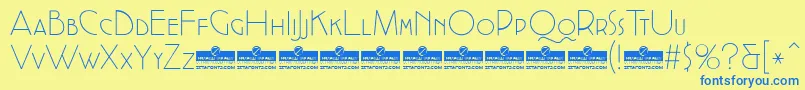 CocottealternateExtlightTrial Font – Blue Fonts on Yellow Background