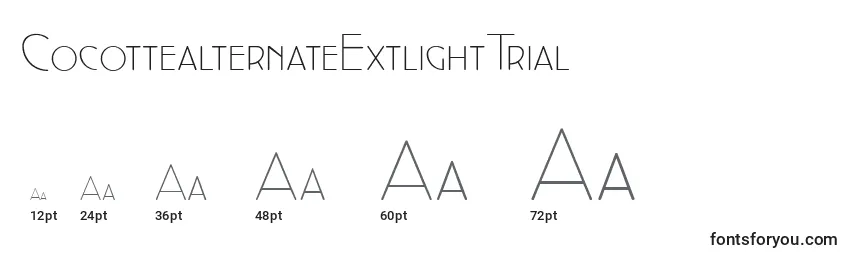Размеры шрифта CocottealternateExtlightTrial