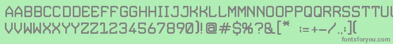 フォントDylova5tuff – 緑の背景に灰色の文字