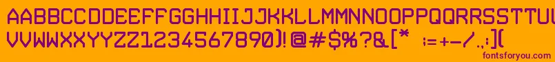 Dylova5tuff-fontti – violetit fontit oranssilla taustalla