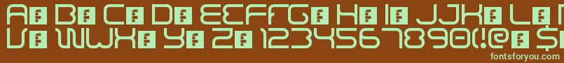 BajajSans-fontti – vihreät fontit ruskealla taustalla