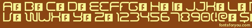 BajajSans-fontti – keltaiset fontit ruskealla taustalla