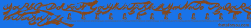 RebelBeat Font – Brown Fonts on Blue Background