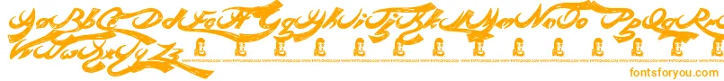 Weitere Informationen zur RebelBeat-Schriftart RebelBeat-Schriftart – Orangefarbene Schriften auf weißem Hintergrund