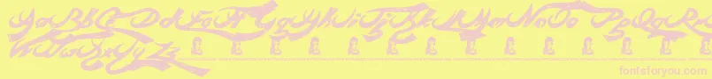 RebelBeat Font – Pink Fonts on Yellow Background