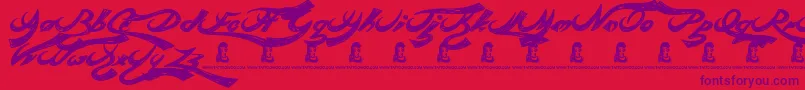 RebelBeat Font – Purple Fonts on Red Background