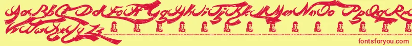 RebelBeat Font – Red Fonts on Yellow Background