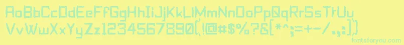Fonte Pilltalk – fontes verdes em um fundo amarelo