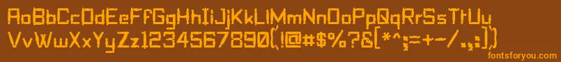 Pilltalk Font – Orange Fonts on Brown Background