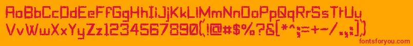 フォントPilltalk – オレンジの背景に赤い文字