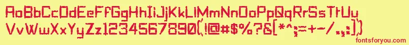 Pilltalk Font – Red Fonts on Yellow Background