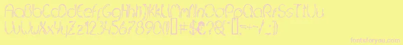 Jeludn Font – Pink Fonts on Yellow Background