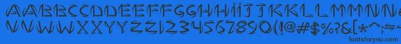 TemhossBy.Hasan-Schriftart – Schwarze Schriften auf blauem Hintergrund