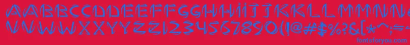 TemhossBy.Hasan Font – Blue Fonts on Red Background