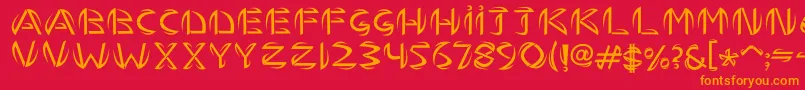 TemhossBy.Hasan Font – Orange Fonts on Red Background