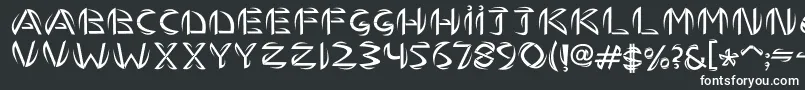 フォントTemhossBy.Hasan – 黒い背景に白い文字