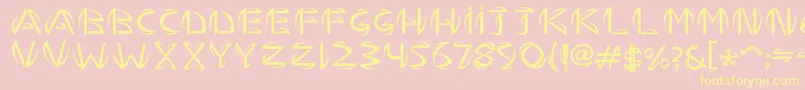 TemhossBy.Hasan Font – Yellow Fonts on Pink Background