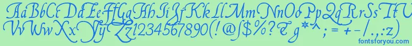 Flllna2u Font – Blue Fonts on Green Background