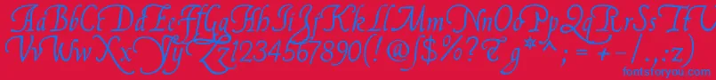 Flllna2u Font – Blue Fonts on Red Background