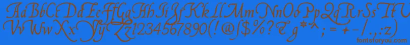 Flllna2u Font – Brown Fonts on Blue Background