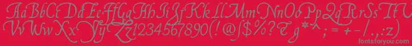 フォントFlllna2u – 赤い背景に灰色の文字